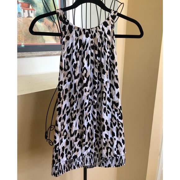 White House Black Market Tops - WHBM Large tank top blouse Leopard  EUC halter